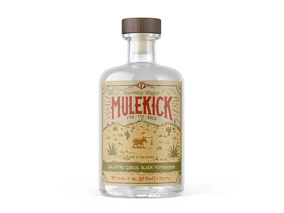MULEKICK #1 alcohol branding graphic design illustration liquor mule packaging tequila typography wild west