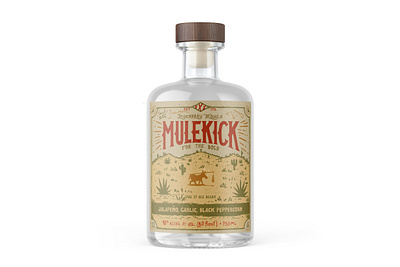 MULEKICK #1 alcohol branding graphic design illustration liquor mule packaging tequila typography wild west