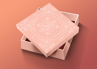 Valentine's Day Truffle Box chocolate design monoline packaging valentinesday