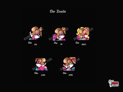 Doe Twitch Emotes cartoon design emoji emote emotes illustration twitch twitchemote twitchemotes