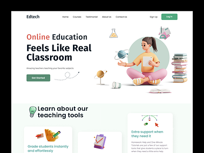 E-Learning Platform Landing Page class reals courses education platform education website landing page language school online class online course online learning website online school online tutoring website design