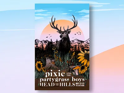 Pixie & The Partygrass Boys Concert Poster art design illustration poster typography