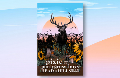 Pixie & The Partygrass Boys Concert Poster art design illustration poster typography
