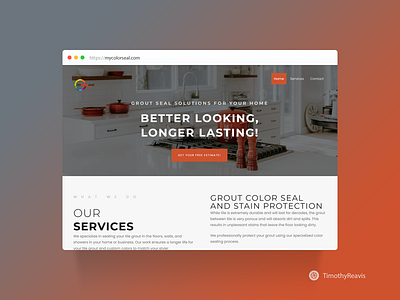 MyColorSeal business design grout seal minimal website