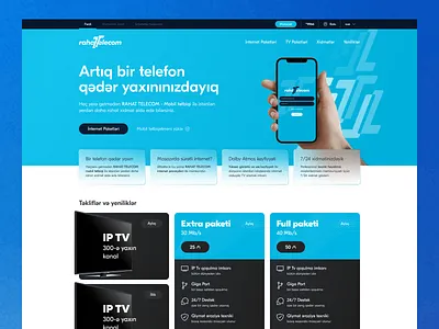 rahattelecom.az | Internet Provider | UX/UI design azerbaijan communication creative design internet kerim letif mobile provider rahat telecom ui design ux design