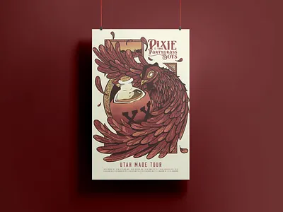 Utah Made Tour – Chicken Poster art design illustration poster typography