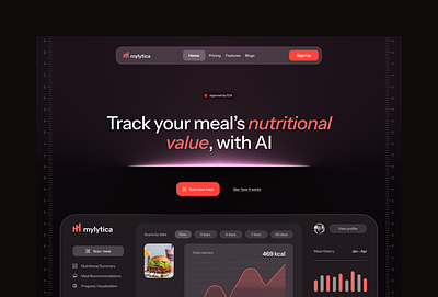 Mylytica's hero (updated) landing page saas web design