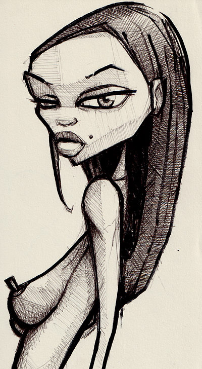 Jana drawing illustration marker nude pendrawing sketch