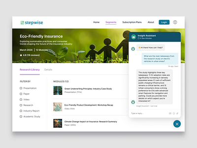 Insurance Research Platform Concept figma product design product strategy research ui ux web design