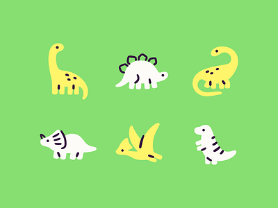 Dinosaur Icons baby character children cute dino dinosaur doodle flat hand drawn icons illustration kids nature simple stickers vector