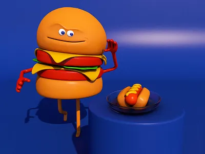 3D - Mr. Burger 3d best bestdesign burger cinema4d color colores colors design diseño diseñográfico graphic design illustration inspiración inspiration lima motion graphics ui