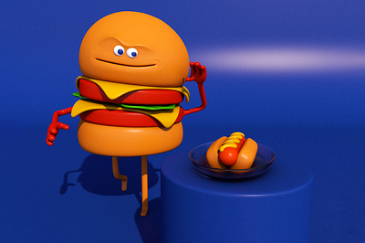 3D - Mr. Burger 3d best bestdesign burger cinema4d color colores colors design diseño diseñográfico graphic design illustration inspiración inspiration lima motion graphics ui