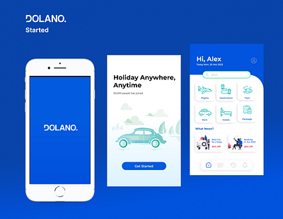 Dolano UI / UX (Started Page) branding design illustration ilustration ui