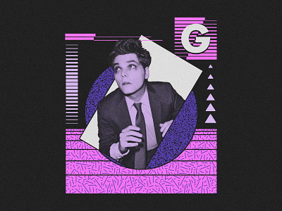 Gerard Way - Vaporwave 80s abstract collage emo geometric gerard way mcr merch minimalist modern my chemical romance shapes shirt simple vaporwave