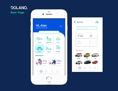 Rent Car UI Dolano branding graphic design ui