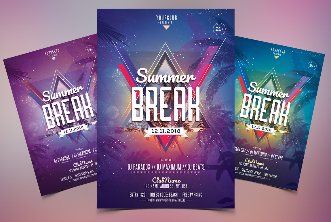 Summer Break Psd Flyer Template Pixelsdesign Psd Flyer Templates | My ...