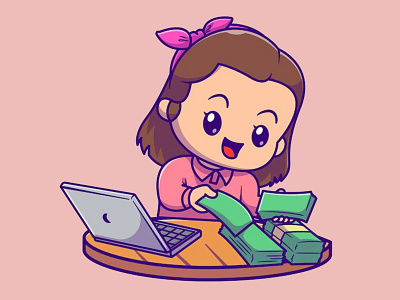 CUTE GIRL ILLUSTRATION 2d animation art avatar brand identity branding cute girl design drawing emotes gamer girl graphic design icon illustration logo motion graphics social media stream twitch vector