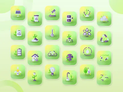 24 Ecology icon pack eco ecology ecology and environment gradient icon icon pack icons iocn nature pack web icons