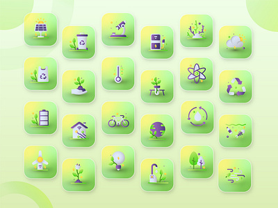 24 Ecology icon pack eco ecology ecology and environment gradient icon icon pack icons iocn nature pack web icons