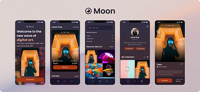 Moon: NFT Marketplace for iOS app crypto design nft ui ux