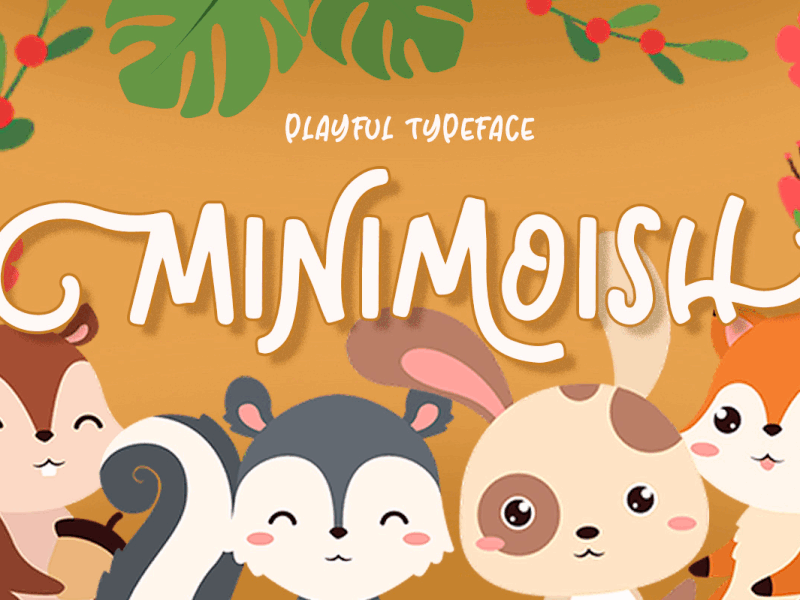 Minimoish - Playful Typeface freebies happy