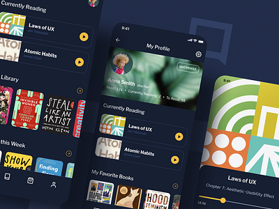 Ioko, Audiobook App 8y5studio app design appdesign appdesigner audiobook dark ui darkmode interfacedesign mobile design mobileappdesign ui uidesign uiux userexperiencedesign userinterfacedesign ux uxdesign