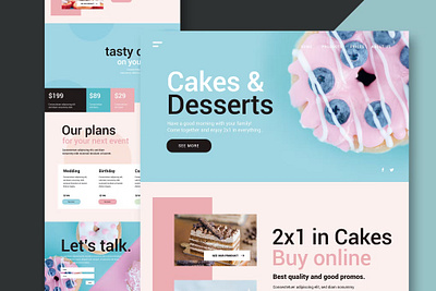 Cakes & Desserts - Website app branding cakes design dessert desserts graphic design illustration landing page motion graphics product restaurant shop store ui ui design ux ux design web development website