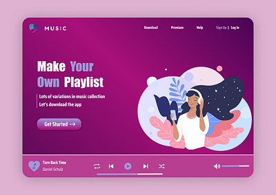 MUSIC PLAYER WEBSITE ui