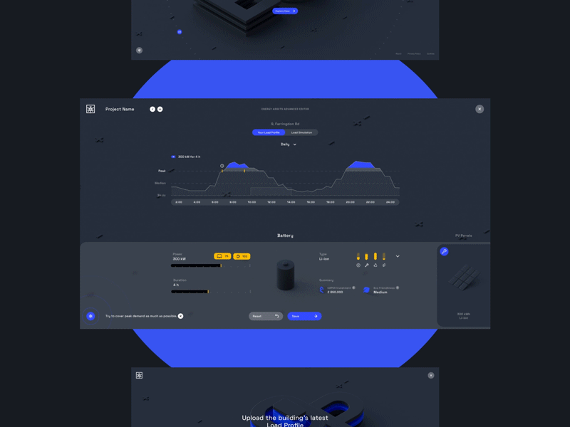 Energy Open Piazza 3d artdirection dark data design energy ui ux web webtool