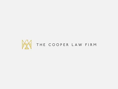 The Cooper Law Firm branding defense eagle gold graphic design justice law lawter logo