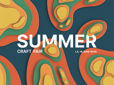 Paper Cut Poster billboard commercial cut design fair festival graphic design illustration palette paper poster pro procreate shadow summer texture typography ui volume