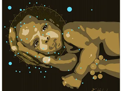A child of Gold and shine art design graphic design illustration