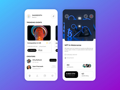Crypto App app bitcoin crypto design ethereum mobileapp nft ui ux web3