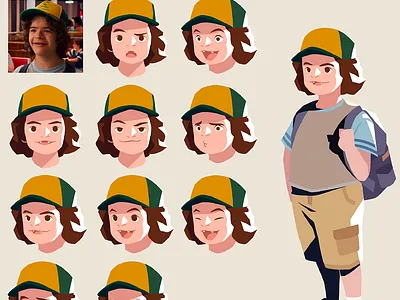 Dustin Henderson 2d allevato animation branding design dustin eleven graphic design illustration logo motion graphics robin season steve stranger things sugar blood vector