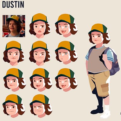 Dustin Henderson 2d allevato animation branding design dustin eleven graphic design illustration logo motion graphics robin season steve stranger things sugar blood vector