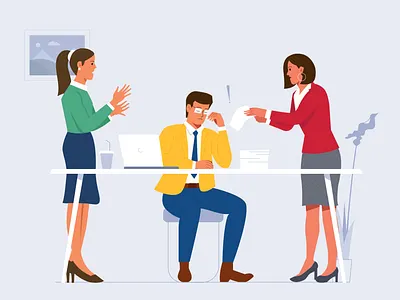 office frustration branding character design flat illustration graphic design illustration logo minimal ui vector