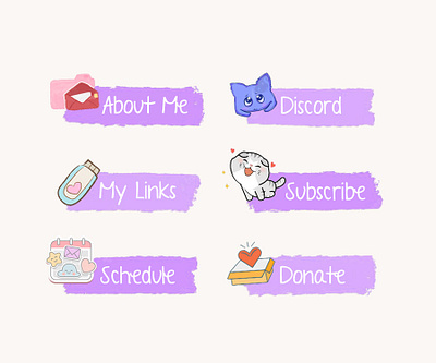 STREAM PANEL 2d animation art avatar brand identity branding cute design drawing graphic design illustration illustrator logo motion graphics panel photoshop stream panel streaming twitch vector