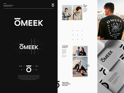Omeek Brand Identity brand branding clothing fashion illustration layout logo logo design photography skateboard surf typography