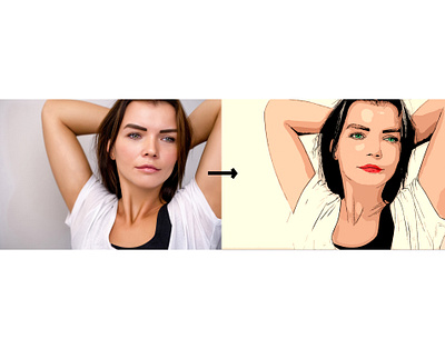 Photo Into Vector Cartoon cartoon edit fashion model photo photography retouch vector women