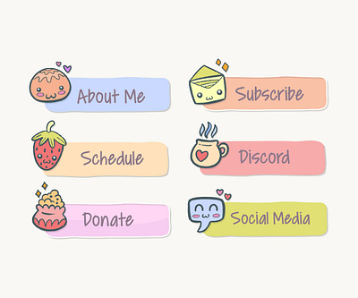STREAM PANEL 2d 3d animation art avatar brand identity branding design emotes graphic design illustration illustrator logo minimal overlay panel photoshop stream panel streaming twitch