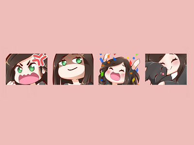 GIRL EMOTES 2d animation art avatar brand identity branding cute emotes design drawing emotes girl emotes graphic design illustration illustrator logo motion graphics streamers setup streaming twitch vector