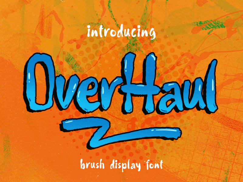 Over Haul - Brush Display Font airbrush freebies