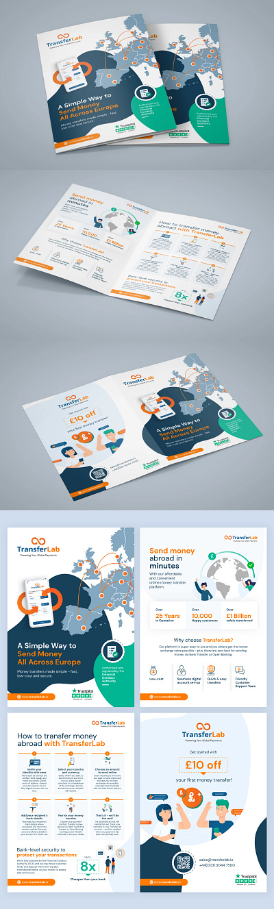 Modern Brochure for a Fintech company branding brochure design flyer illustration vector