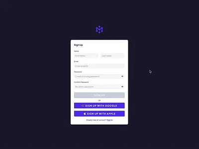 Miru Signup Flow design payment product product design sign up signup ui ux