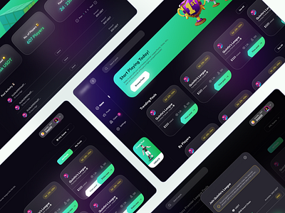 Defi Gaming application blockchain card crypto dashboard defi design figma figmadesign flat game gamefi games gaming ui