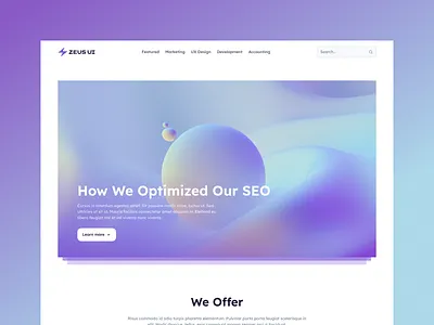 Blog Template - Zeus UI blog blog page landing landing page ui kit web web ui