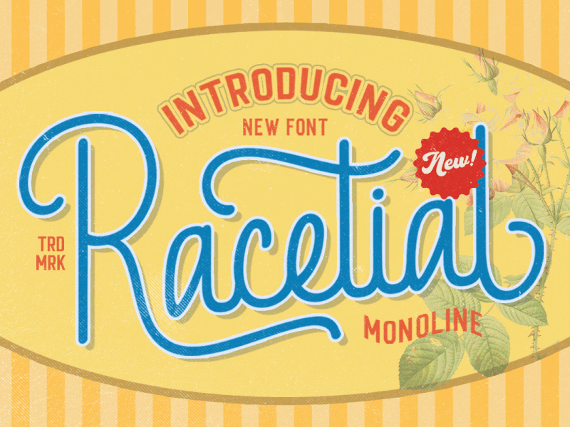 Racetial - Monoline Font freebies luxury font