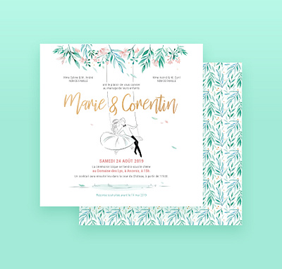 Faire-parts mariage faire part illustration mariage print print design wedding