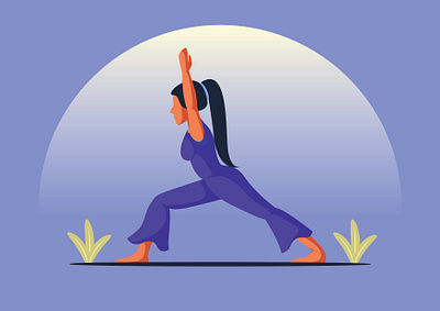 Simple yoga illustration with elegant palette illustration yoga yoga illustration