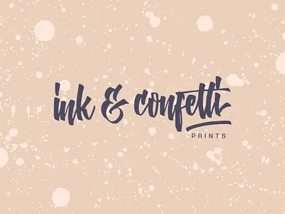 Ink & Confetti Logo branding design ink lettering logo organic print stationery typography vector